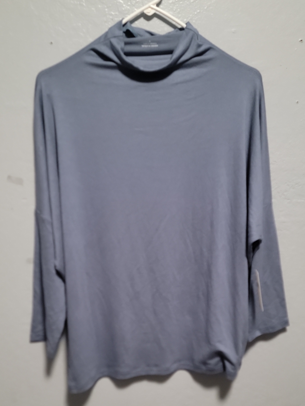 Anthropologie Slate Blue Long-Sleeve Mock Neck Tee